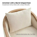 Gordon Farmhouse Rattan Solid Wood Armchair with Solid Wood Edging|ART OF LIVING DESIGNS-IVORY