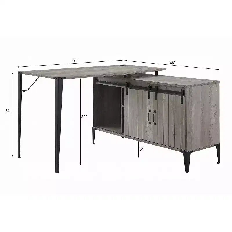 Okak Rustic Home Office Computer Desk with Storage Shelves & Drawer/Cabinet,Multifunctional Study Writing Desk with for Study,Office,Studio
