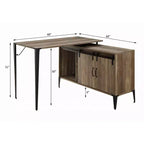 Okak Rustic Home Office Computer Desk with Storage Shelves & Drawer/Cabinet,Multifunctional Study Writing Desk with for Study,Office,Studio