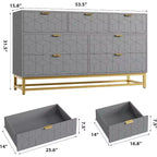 53.5 7-Drawer Dresser with Metal Legs, Modern Chest Organizer for Bedroom, Living Room, Entryway