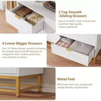 53.5 7-Drawer Dresser with Metal Legs, Modern Chest Organizer for Bedroom, Living Room, Entryway