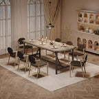 Dining Table for 6-8,70.87 Heavy Duty Kitchen Table,Farmhouse Rectangular Dining Room Table with Strong Metal Legs,for Big Family,Apartment,Dinette
