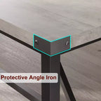 Dining Table for 6-8,70.87 Heavy Duty Kitchen Table,Farmhouse Rectangular Dining Room Table with Strong Metal Legs,for Big Family,Apartment,Dinette