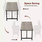 Dining Table for 6-8,70.87 Heavy Duty Kitchen Table,Farmhouse Rectangular Dining Room Table with Strong Metal Legs,for Big Family,Apartment,Dinette