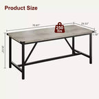 Dining Table for 6-8,70.87 Heavy Duty Kitchen Table,Farmhouse Rectangular Dining Room Table with Strong Metal Legs,for Big Family,Apartment,Dinette