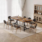 Dining Table for 6-8,70.87 Heavy Duty Kitchen Table,Farmhouse Rectangular Dining Room Table with Strong Metal Legs,for Big Family,Apartment,Dinette