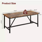 Dining Table for 6-8,70.87 Heavy Duty Kitchen Table,Farmhouse Rectangular Dining Room Table with Strong Metal Legs,for Big Family,Apartment,Dinette