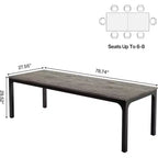 Okak Farmhouse Wood Large Collaborative Desk Rectangle Dining Table,Long Modern Kitchen Dinner Table for Dining Room,Breakfast Nook