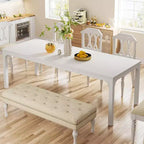 Okak Farmhouse Wood Large Collaborative Desk Rectangle Dining Table,Long Modern Kitchen Dinner Table for Dining Room,Breakfast Nook