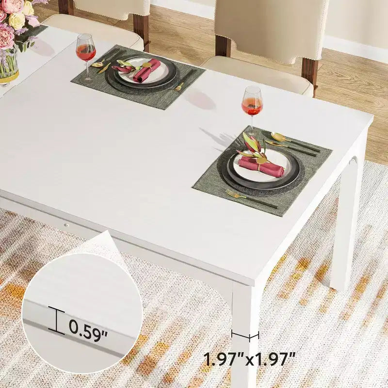 Okak Farmhouse Wood Large Collaborative Desk Rectangle Dining Table,Long Modern Kitchen Dinner Table for Dining Room,Breakfast Nook