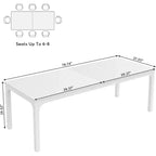 Okak Farmhouse Wood Large Collaborative Desk Rectangle Dining Table,Long Modern Kitchen Dinner Table for Dining Room,Breakfast Nook