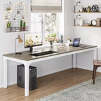 Okak Farmhouse Wood Large Collaborative Desk Rectangle Dining Table,Long Modern Kitchen Dinner Table for Dining Room,Breakfast Nook