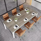 Okak Farmhouse Wood Large Collaborative Desk Rectangle Dining Table,Long Modern Kitchen Dinner Table for Dining Room,Breakfast Nook
