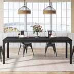 Okak Farmhouse Wood Large Collaborative Desk Rectangle Dining Table,Long Modern Kitchen Dinner Table for Dining Room,Breakfast Nook