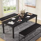 Okak Farmhouse Wood Large Collaborative Desk Rectangle Dining Table,Long Modern Kitchen Dinner Table for Dining Room,Breakfast Nook