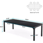 Okak Farmhouse Wood Large Collaborative Desk Rectangle Dining Table,Long Modern Kitchen Dinner Table for Dining Room,Breakfast Nook