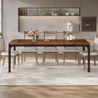 Okak Farmhouse Wood Large Collaborative Desk Rectangle Dining Table,Long Modern Kitchen Dinner Table for Dining Room,Breakfast Nook