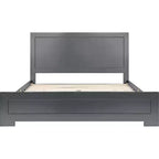 HomeRoots Gray Inlaid Panels Wood Queen Bed Frame