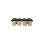 Meridian Furniture,Pavilion Black Boucle Fabric Bench