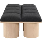 Meridian Furniture,Pavilion Black Boucle Fabric Bench