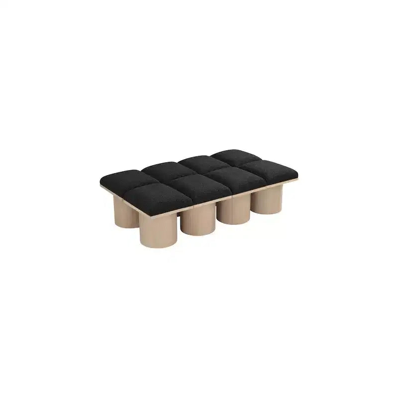 Meridian Furniture,Pavilion Black Boucle Fabric Bench
