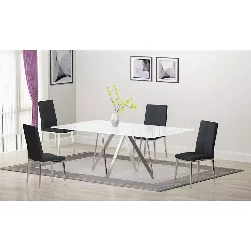 Chintaly Imports,Modern Curved-Back Upholstered Side Chair - Set of 4