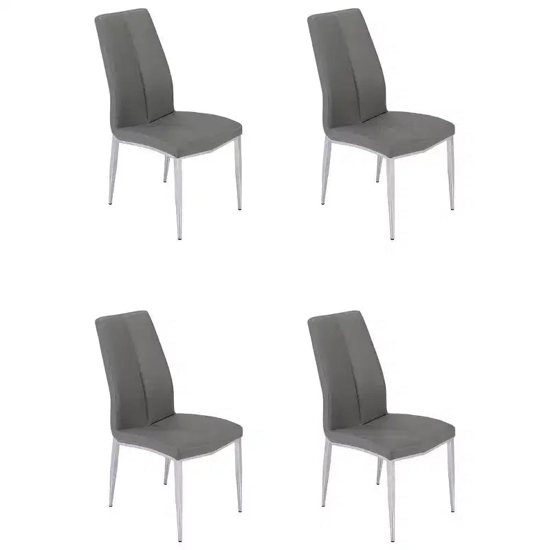 Chintaly Imports,Modern Curved-Back Upholstered Side Chair - Set of 4