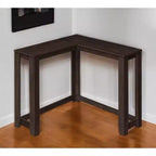 HomeRoots 36 Espresso Solid Wood Distressed Corner Console Table