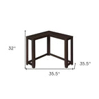 HomeRoots 36 Espresso Solid Wood Distressed Corner Console Table