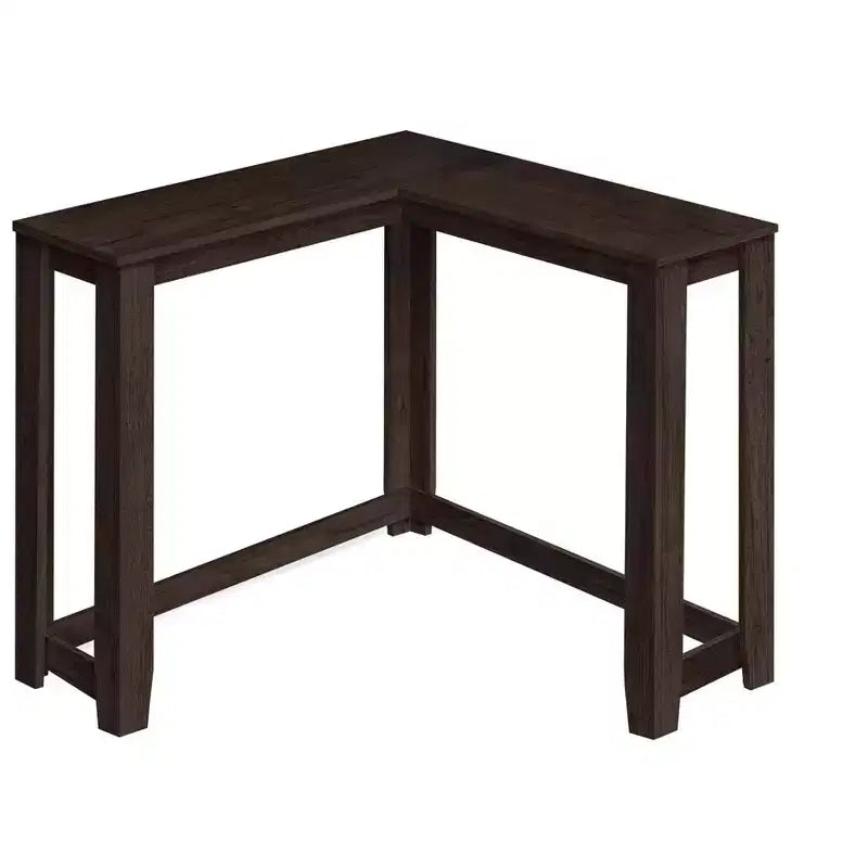 HomeRoots 36 Espresso Solid Wood Distressed Corner Console Table