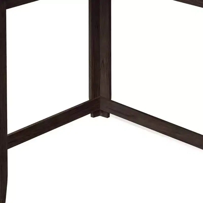 HomeRoots 36 Espresso Solid Wood Distressed Corner Console Table
