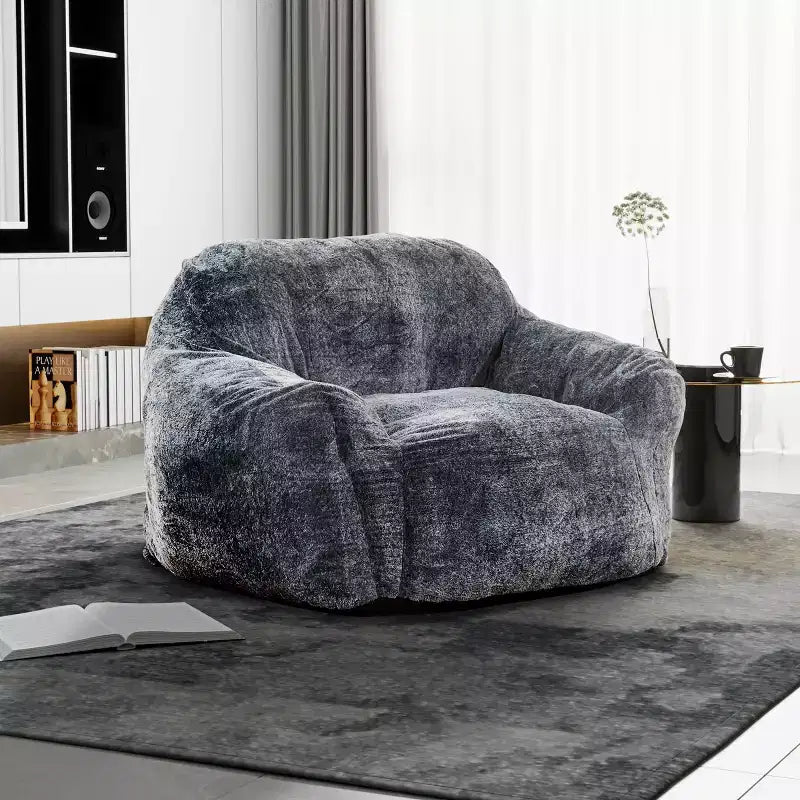 HomeStock Tore Faux Fur Foam Bean Bag Chair