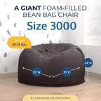 Ultimate Sack Bean Bag Chair, Oversized Indoor Comfy Lounger