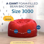 Ultimate Sack Bean Bag Chair, Oversized Indoor Comfy Lounger