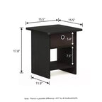 HOMLUX 2PCS Nightstand Sofa End Table Bedside Table with Bin Drawer & Open Shelf