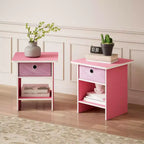 HOMLUX 2PCS Nightstand Sofa End Table Bedside Table with Bin Drawer & Open Shelf