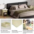 HOMLUX 2PCS Nightstand Sofa End Table Bedside Table with Bin Drawer & Open Shelf