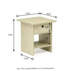 HOMLUX 2PCS Nightstand Sofa End Table Bedside Table with Bin Drawer & Open Shelf