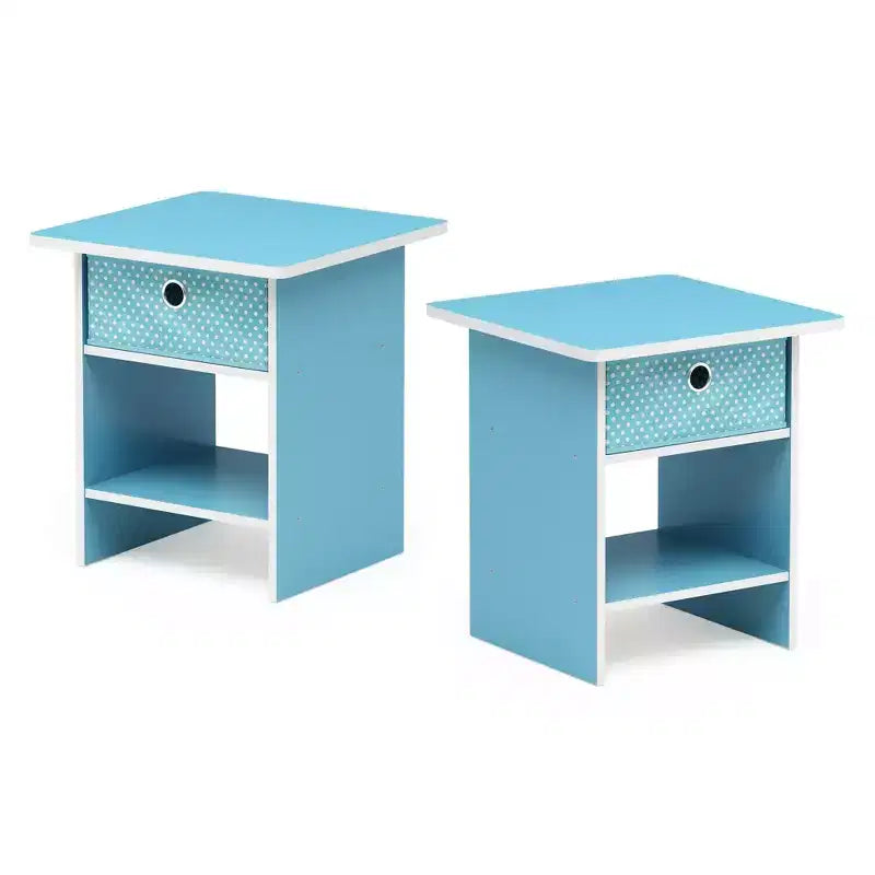 HOMLUX 2PCS Nightstand Sofa End Table Bedside Table with Bin Drawer & Open Shelf