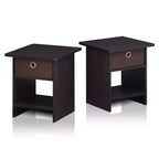HOMLUX 2PCS Nightstand Sofa End Table Bedside Table with Bin Drawer & Open Shelf