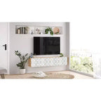 HomeStock TV Unit Entertainment Center Console with Storage Shelves & Doors
