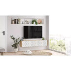 HomeStock TV Unit Entertainment Center Console with Storage Shelves & Doors