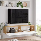 HomeStock TV Unit Entertainment Center Console with Storage Shelves & Doors