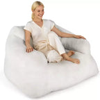 Costway Bean Bag Chair for Adults Plush Lazy Sofa with Ultra-soft Velvet Cover Beige