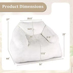Costway Bean Bag Chair for Adults Plush Lazy Sofa with Ultra-soft Velvet Cover Beige
