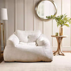 Costway Bean Bag Chair for Adults Plush Lazy Sofa with Ultra-soft Velvet Cover Beige