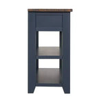 Hostack 48'' Solid Wood Top Console Table with 3 Storage Drawers and 2 Shelves, Blue