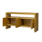 Luxystar Modern Sideboard Buffet Cabinet with 4 Door and Open Shelf Console Table, Natural
