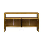 Luxystar Modern Sideboard Buffet Cabinet with 4 Door and Open Shelf Console Table, Natural