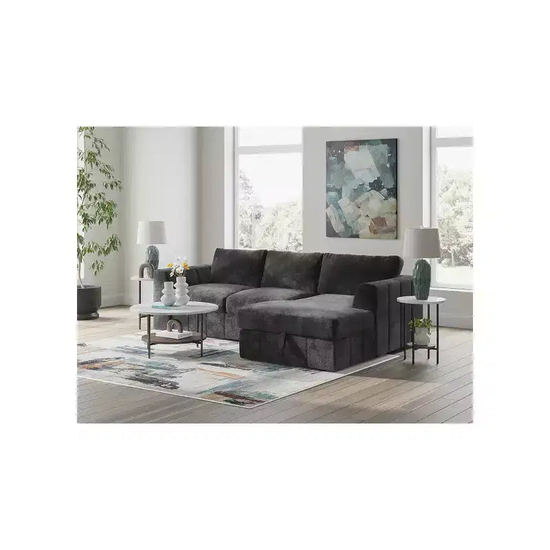 Signature Design by Ashley Wrenwich 3-Piece Coffee Table Set with End Tables - Brown/Black/White Finish